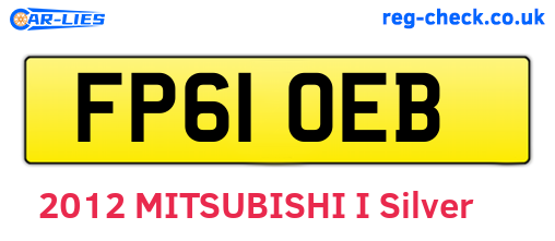 FP61OEB are the vehicle registration plates.