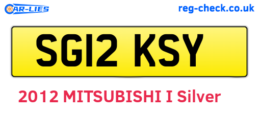 SG12KSY are the vehicle registration plates.