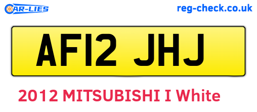 AF12JHJ are the vehicle registration plates.