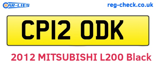 CP12ODK are the vehicle registration plates.
