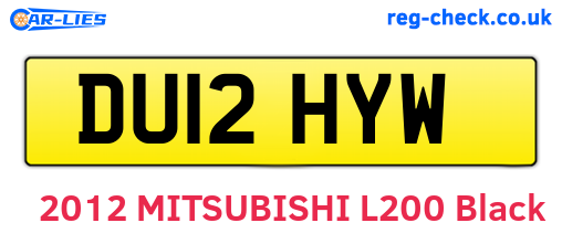 DU12HYW are the vehicle registration plates.
