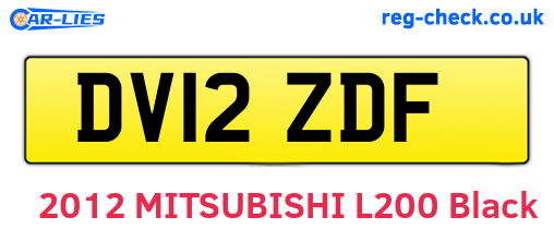 DV12ZDF are the vehicle registration plates.