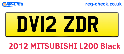 DV12ZDR are the vehicle registration plates.