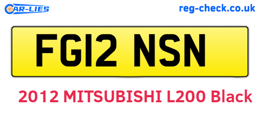 FG12NSN are the vehicle registration plates.