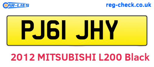 PJ61JHY are the vehicle registration plates.