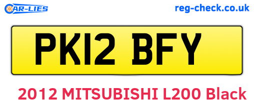 PK12BFY are the vehicle registration plates.
