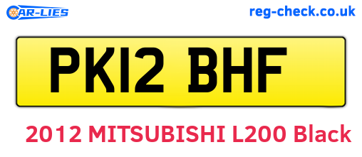 PK12BHF are the vehicle registration plates.