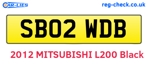 SB02WDB are the vehicle registration plates.