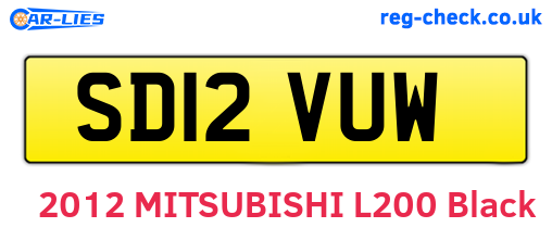 SD12VUW are the vehicle registration plates.