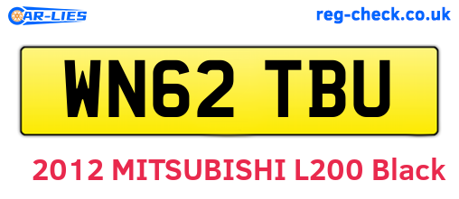 WN62TBU are the vehicle registration plates.