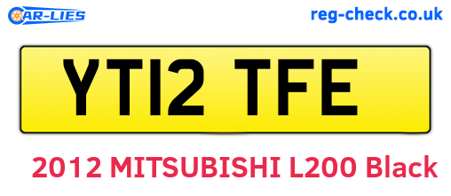 YT12TFE are the vehicle registration plates.