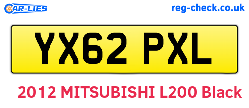 YX62PXL are the vehicle registration plates.