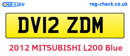 DV12ZDM are the vehicle registration plates.