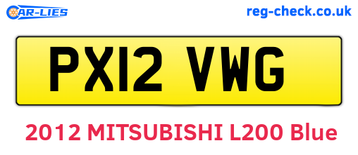 PX12VWG are the vehicle registration plates.