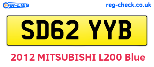 SD62YYB are the vehicle registration plates.