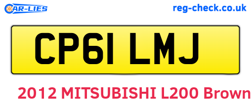 CP61LMJ are the vehicle registration plates.