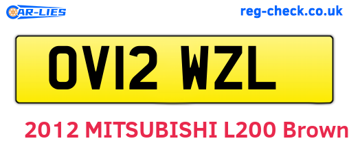 OV12WZL are the vehicle registration plates.