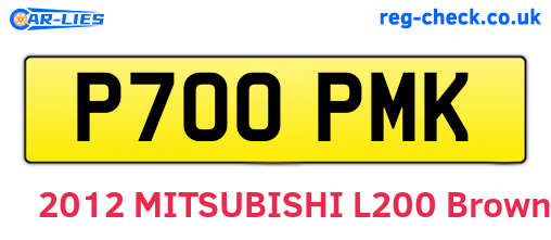 P700PMK are the vehicle registration plates.