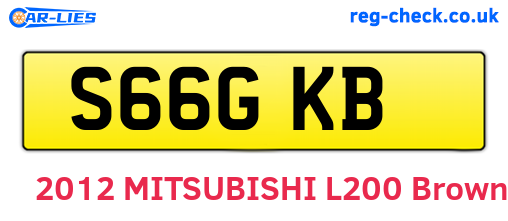 S66GKB are the vehicle registration plates.
