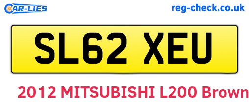 SL62XEU are the vehicle registration plates.