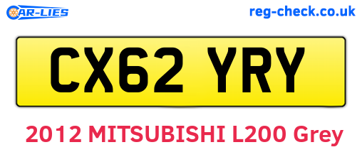 CX62YRY are the vehicle registration plates.