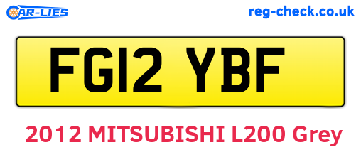 FG12YBF are the vehicle registration plates.