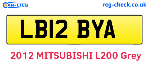 LB12BYA are the vehicle registration plates.