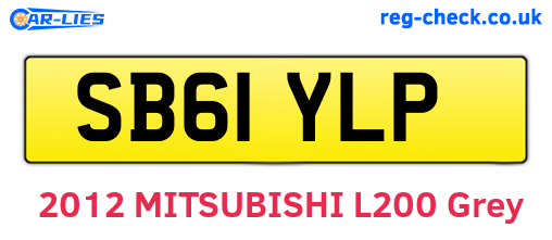 SB61YLP are the vehicle registration plates.