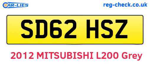 SD62HSZ are the vehicle registration plates.