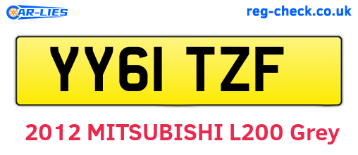 YY61TZF are the vehicle registration plates.