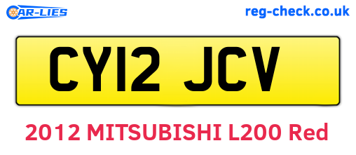 CY12JCV are the vehicle registration plates.