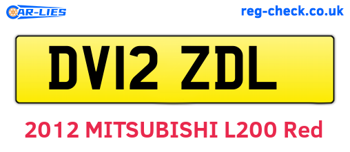 DV12ZDL are the vehicle registration plates.