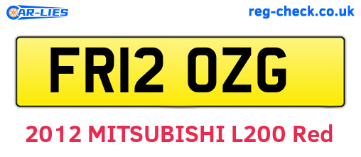 FR12OZG are the vehicle registration plates.