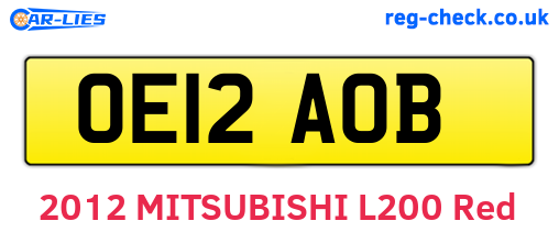 OE12AOB are the vehicle registration plates.