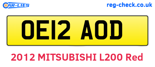 OE12AOD are the vehicle registration plates.