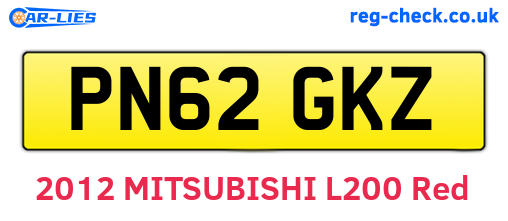 PN62GKZ are the vehicle registration plates.