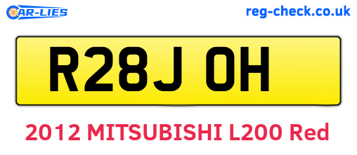 R28JOH are the vehicle registration plates.