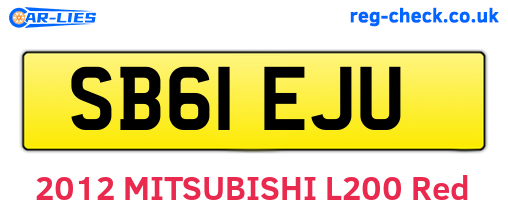 SB61EJU are the vehicle registration plates.