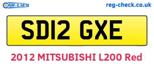 SD12GXE are the vehicle registration plates.