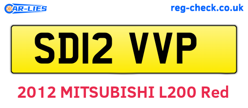 SD12VVP are the vehicle registration plates.