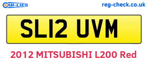 SL12UVM are the vehicle registration plates.