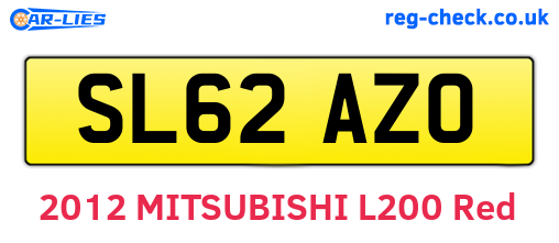 SL62AZO are the vehicle registration plates.