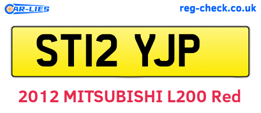 ST12YJP are the vehicle registration plates.