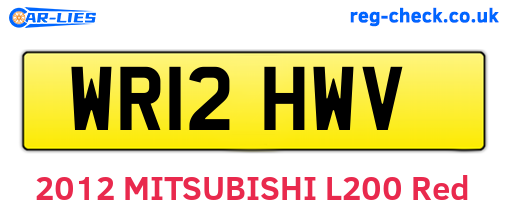 WR12HWV are the vehicle registration plates.