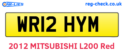 WR12HYM are the vehicle registration plates.