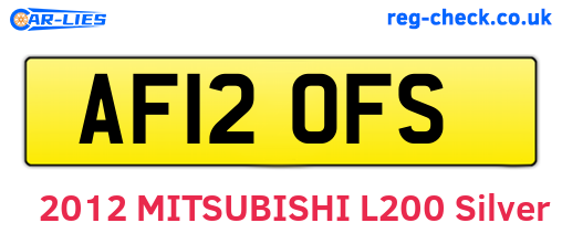 AF12OFS are the vehicle registration plates.
