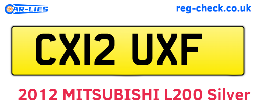 CX12UXF are the vehicle registration plates.