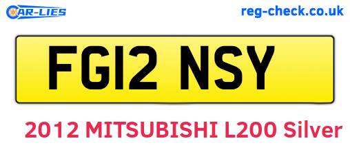 FG12NSY are the vehicle registration plates.