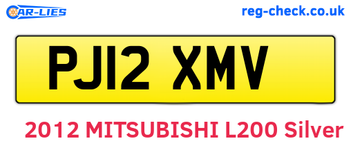 PJ12XMV are the vehicle registration plates.