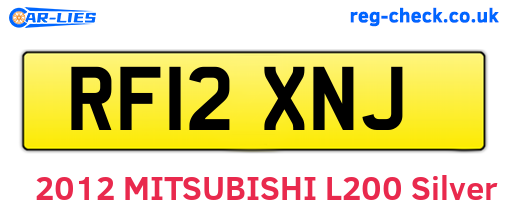 RF12XNJ are the vehicle registration plates.
